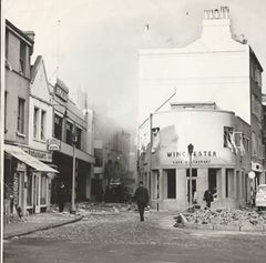 View down George Street post 1963 gas explosion